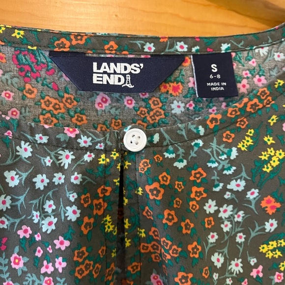 Lands’ End Women's Cotton Poplin Split Neck Dress Size Small Summer Cotton - Picture 6 of 10